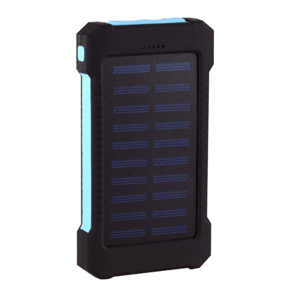 Portable Waterproof Solar Power Bank 20000mAh with LED Light - Dual USB External Battery Charger