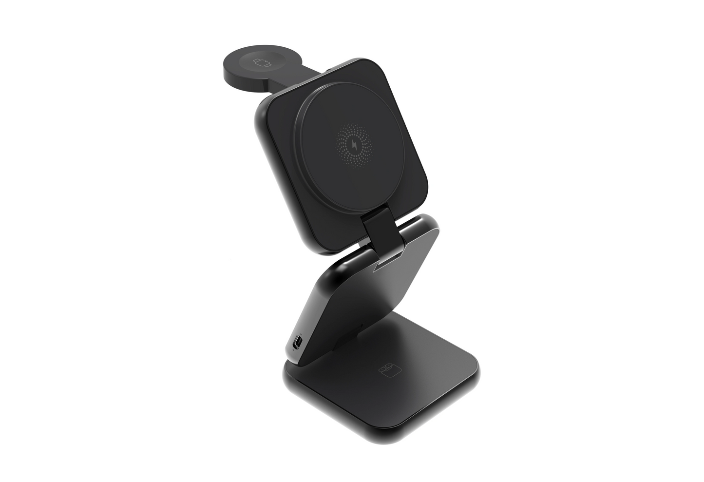 3-in-1 Foldable Magnetic Wireless Charger - Multi-Device Desktop Charging Stand for Smartphones