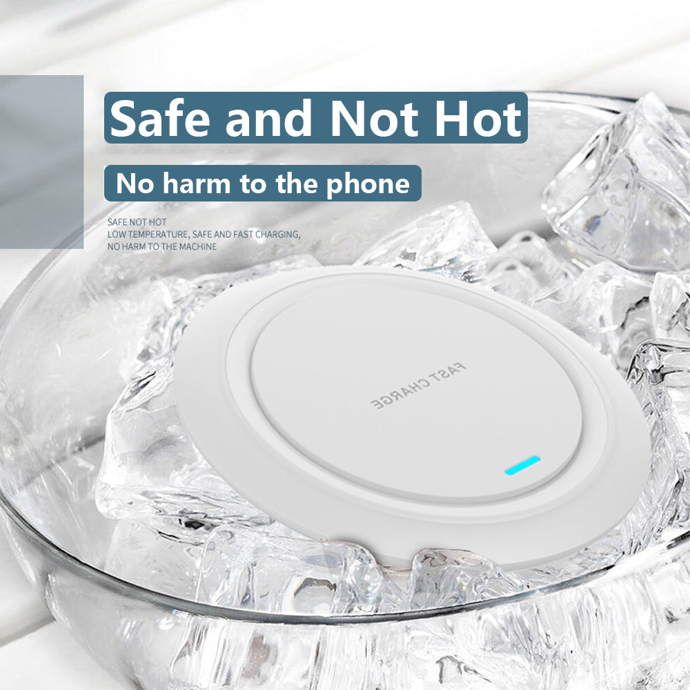 Ultra-Thin Round Desktop Wireless Charging Pad - Fast Charge Mat for iPhone, Huawei & Samsung