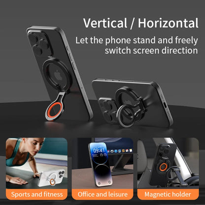 360° Rotating Magnetic Ring Holder Stand Grip for iPhone MagSafe - Folding Phone Back Bracket