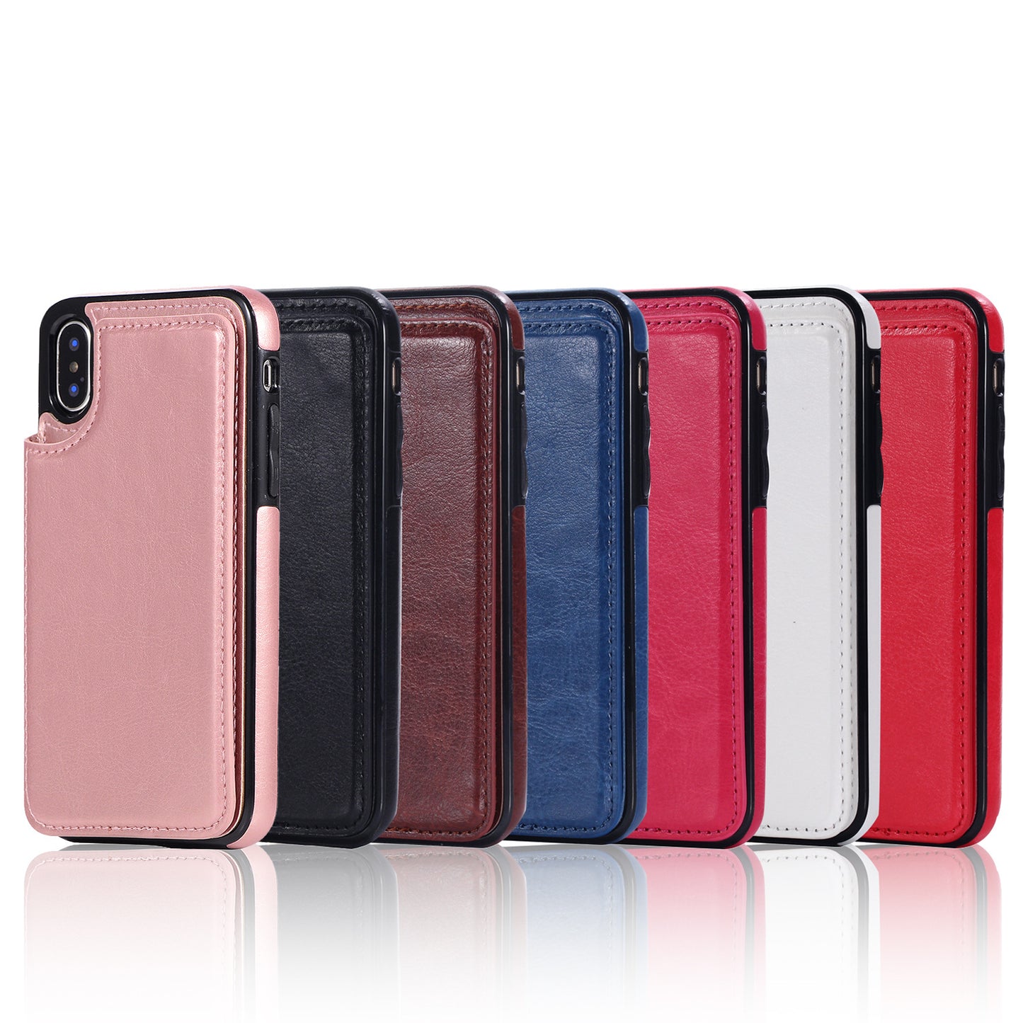 Vintage Crazy Horse Leather Wallet Phone Case with Flip Card Slots for iPhone 15 14 13 Pro Max