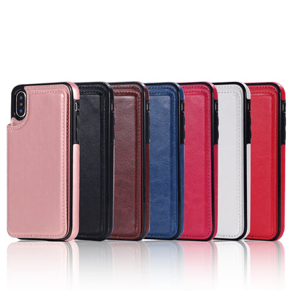 Vintage Crazy Horse Leather Wallet Phone Case with Flip Card Slots for iPhone 15 14 13 Pro Max