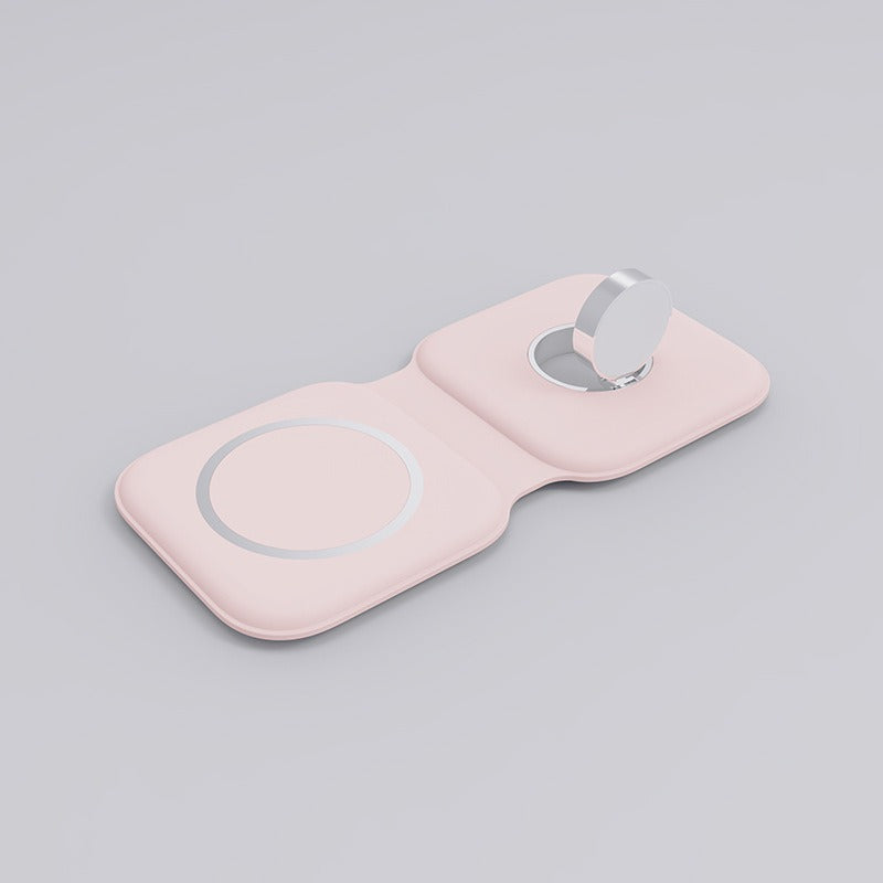 Dual Foldable 3-in-1 Wireless Charger Pad - Fast Charging Station for iPhone & Apple Watch