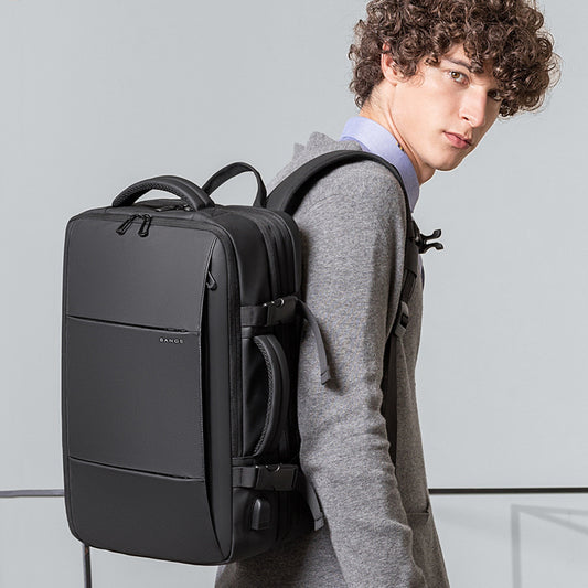 BANGE Men's Large Capacity Expandable Backpack - Waterproof Business, Travel & College Computer Bag