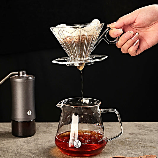 Octagon PCTG Coffee Filter Cup - Diamond Pattern Hand-Flushed Espresso Pour Over Brewer