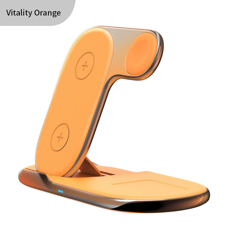Foldable 3-in-1 Magnetic Wireless Charger Stand - Fast Charging Station for iPhone, Android, Apple Watch & Earbuds