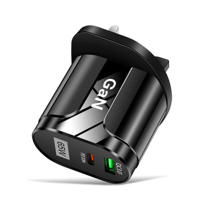 65W GaN Dual Port USB C Fast Charger - PD 33W & QC 3.0 Wall Adapter for iPhone, Samsung & Laptops