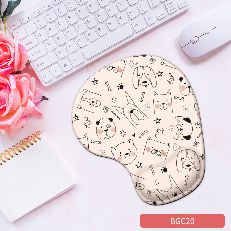 Cute Bunny Silicone Wrist Rest Mouse Pad - Soft Ergonomic Non-Slip Hand Support Pad for Gaming