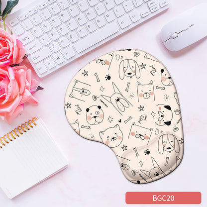 Cute Bunny Silicone Wrist Rest Mouse Pad - Soft Ergonomic Non-Slip Hand Support Pad for Gaming