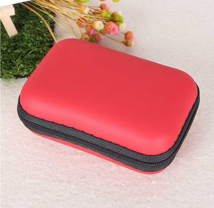 Hard EVA Portable Travel Storage Case for Earphone, Data Cable & Hard Drive - Zipper Pouch Box
