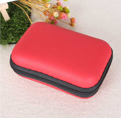 Hard EVA Portable Travel Storage Case for Earphone, Data Cable & Hard Drive - Zipper Pouch Box