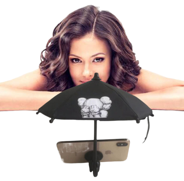 : Mini Phone Umbrella Sun Shade with Suction Cup Holder - Anti-Glare Outdoor Mobile Bracket