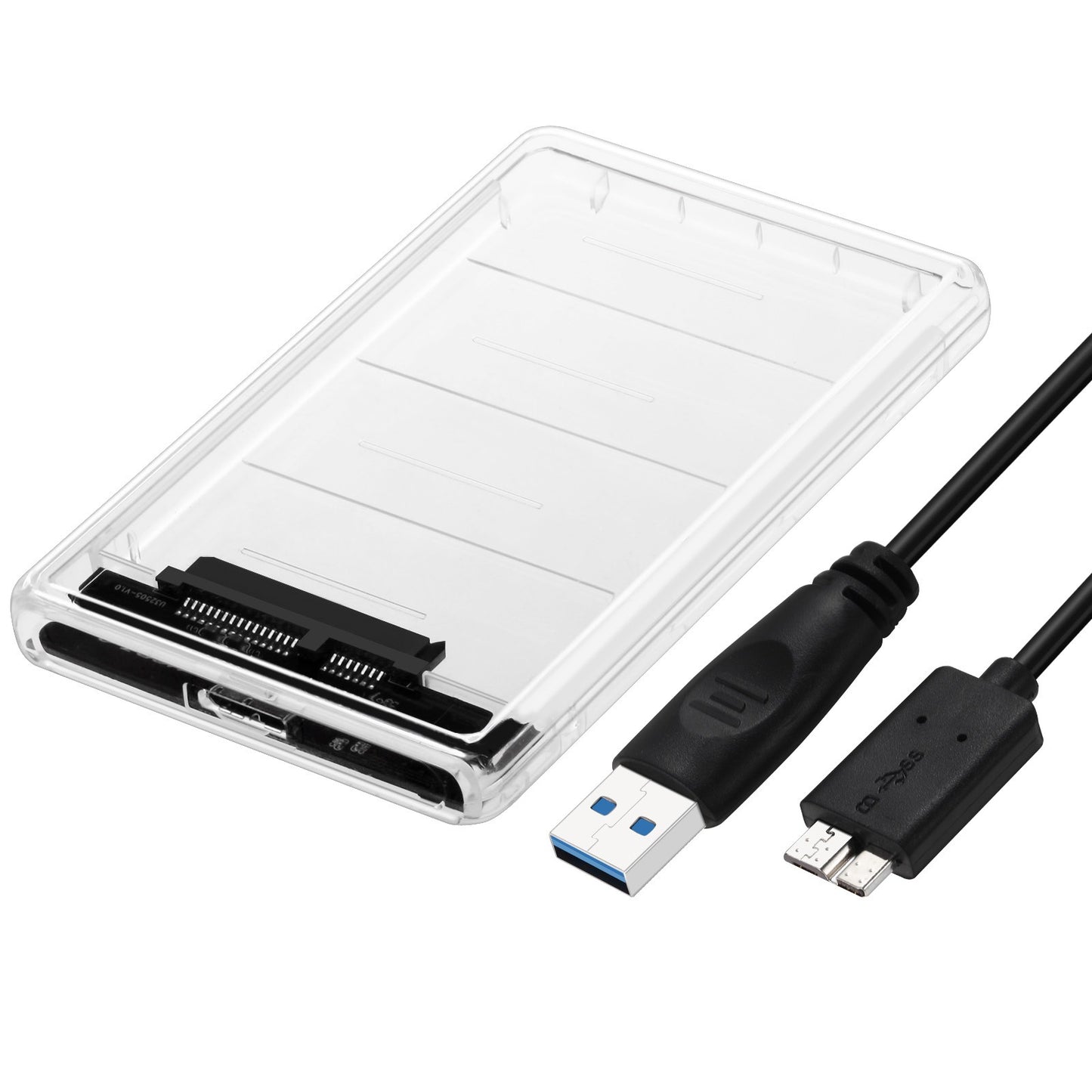 USB 3.0 & Type-C Portable Hard Drive Box - 2.5 Inch Clear SATA Enclosure Adapter
