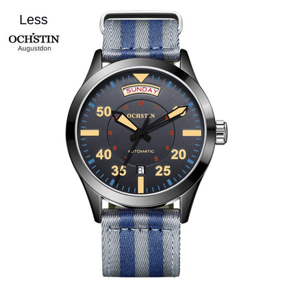 Luxury Automatic Men's Watch - Water-Resistant Mechanical Wristwatch with Nylon Strap