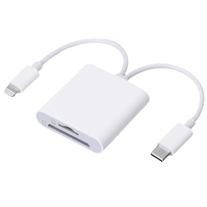 Universal Multi-Function Card Reader - Dual Connector OTG Card Reader for Apple Lightning & Type-C Phones
