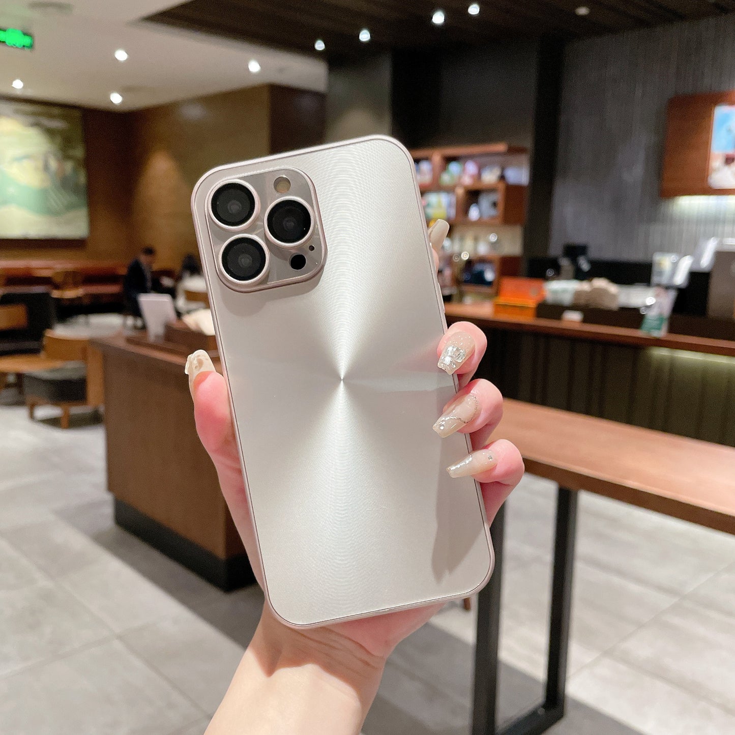 Luxury Aurora Laser CD Pattern Matte Phone Case for iPhone 15 14 13 Pro Max - Full Lens Protection Soft Cover