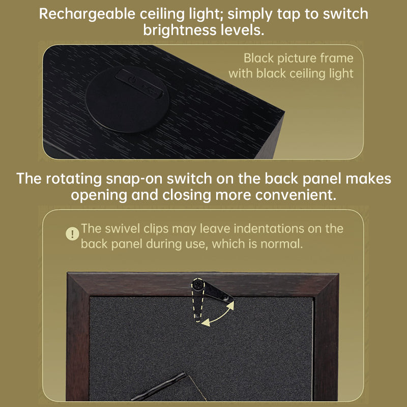 LED Abyss Mirror Display Case - Wooden Infinity Shadow Box for Mini Figures