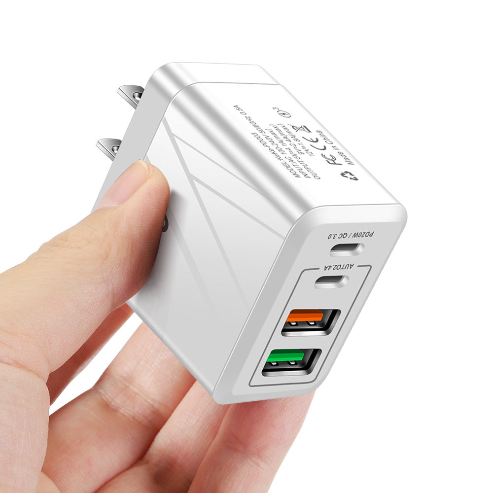 Universal 3-Port Fast Wall Charger - PD & QC3.0 Type-C + Dual USB Charging Adapter