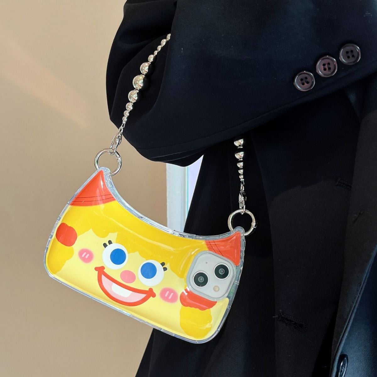 Cute Handbag Style Phone Case with Chain Strap for iPhone 14 13 12 11 Series - Fashion Wristlet Cover
