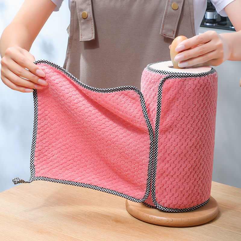 Thickened Absorbent Kitchen Dish Towel / Non-Stick Oil Cleaning Cloth Roll