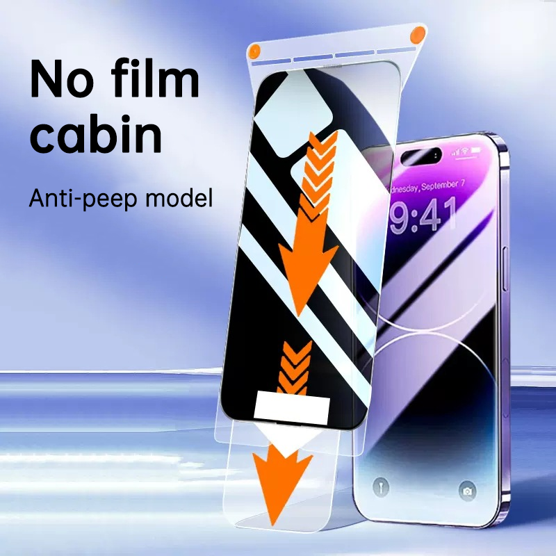 Anti-Spy Privacy Screen Protector Film with Dust-Free Cabin Roller Application Tool for Apple iPhone