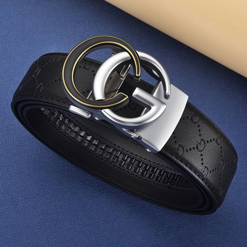 Men's Genuine Leather Automatic Buckle Belt | Versatile Business & Casual Fashion
