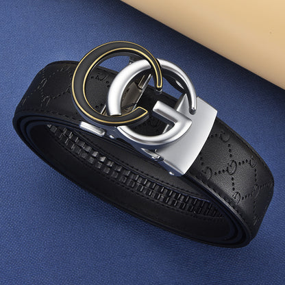 Men's Genuine Leather Automatic Buckle Belt | Versatile Business & Casual Fashion