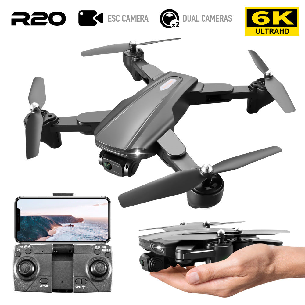 R20 GPS Drone with 4K Dual Camera - 5G WiFi HD Aerial Photography Quadcopter with Optical Flow & Return to Home
