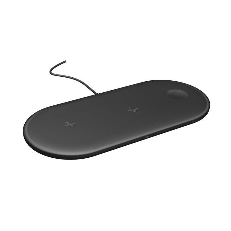 3-in-1 Fast Wireless Charging Pad 10W for iPhone, Apple Watch & AirPods - Oval Charging Mat