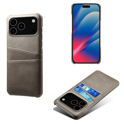 Dual Card Slot Leather Phone Case - Slim Wallet Back Cover with Card Pocket for iPhone