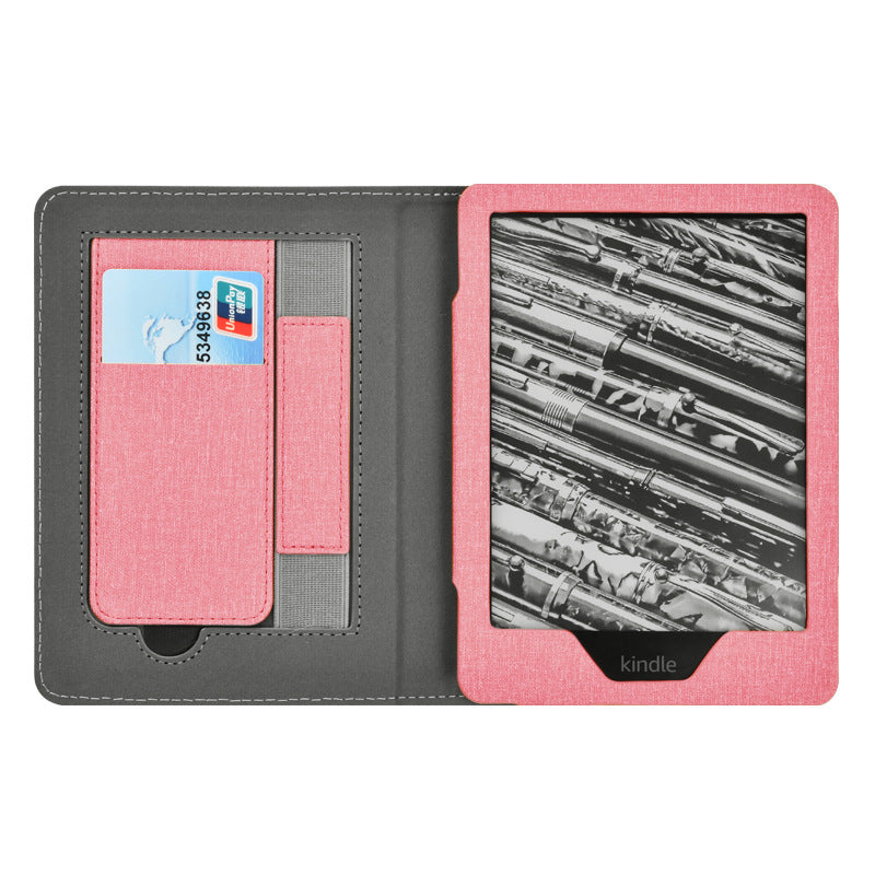 Cloth Texture Folio Case with Hand Strap & Stand for Kindle Paperwhite 5 (11th Gen 6.8") - Card Holder Cover