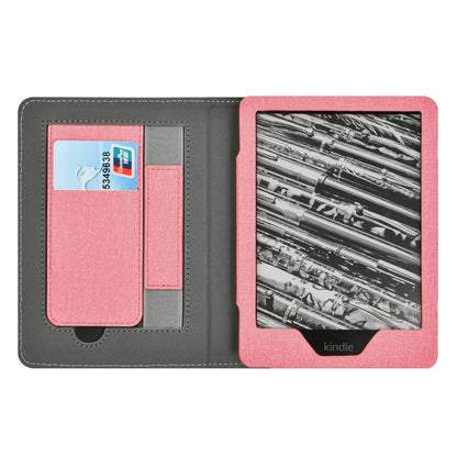Cloth Texture Folio Case with Hand Strap & Stand for Kindle Paperwhite 5 (11th Gen 6.8") - Card Holder Cover
