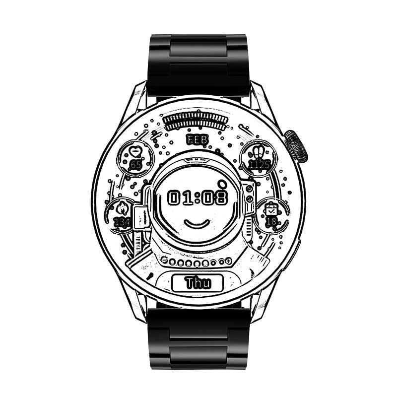 Universal 22mm Stainless Steel Watch Band - Premium Metal Strap with Double Snap Buckle