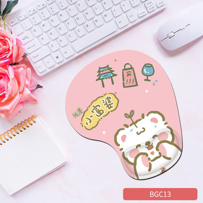 Cute Bunny Silicone Wrist Rest Mouse Pad - Soft Ergonomic Non-Slip Hand Support Pad for Gaming