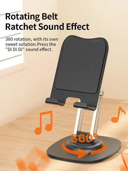 360° Rotating Aluminum Phone & Tablet Stand - Multi-Function Folding Lazy Desktop Support