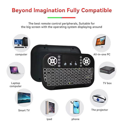 N8 Air Mini Wireless Keyboard - RGB Colorful Backlit Air Mouse & Portable Smart TV Remote Control