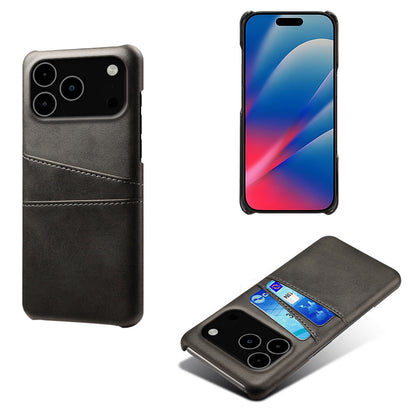 Dual Card Slot Leather Phone Case - Slim Wallet Back Cover with Card Pocket for iPhone