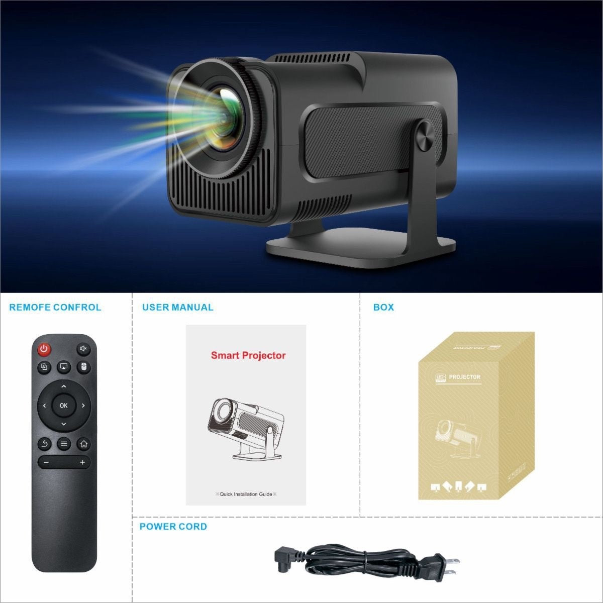 Android 11 Smart Mini Projector - HY320mini Ultra HD Home Theater Projector