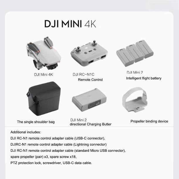 DJI Mini 4K Ultra HD Aerial Drone - 3-Axis Gimbal RC Quadcopter with Intelligent Shooting & EIS Stabilization