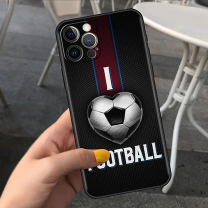 Football Soccer Pattern Soft TPU Phone Case - Sports Graphic Protective Cover for iPhone 15 14 13 Pro Max