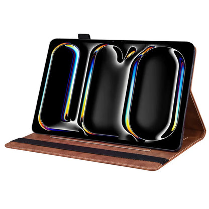 Premium PU Leather Folio Case for iPad Pro 11 / 13 Inch M4 (2024) - Business Stand Cover with Soft TPU Back