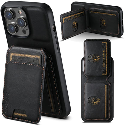 Multi-Slot Leather Bifold Wallet Phone Case for iPhone 16 Plus 15 14 Pro Max - Detachable Card Holder Cover