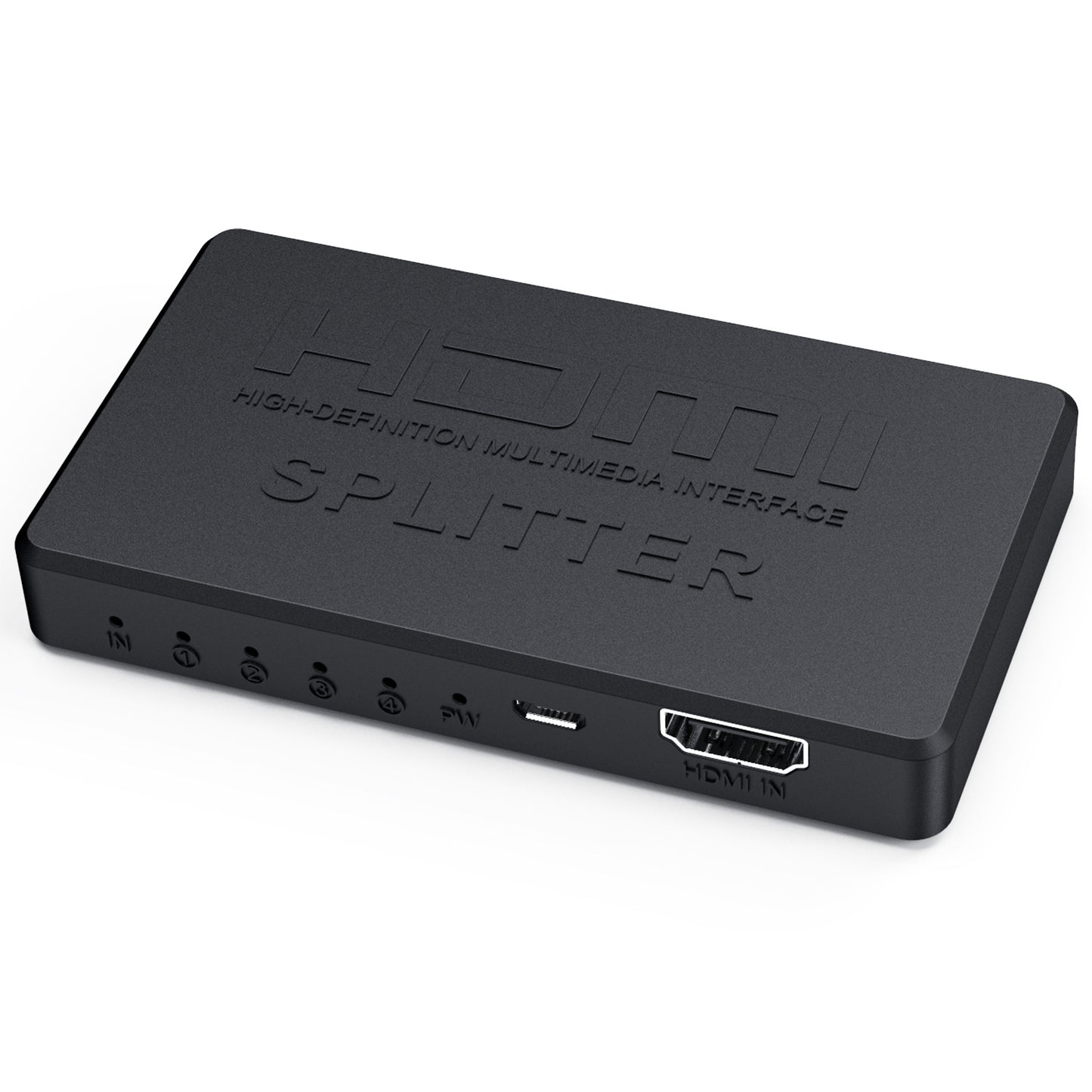 1x4 HDMI Splitter 4K - Mini 1-in 4-Out HD Video Splitter Box for Multiple Screens & Displays