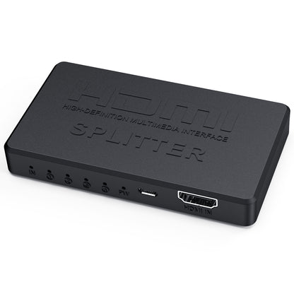 1x4 HDMI Splitter 4K - Mini 1-in 4-Out HD Video Splitter Box for Multiple Screens & Displays
