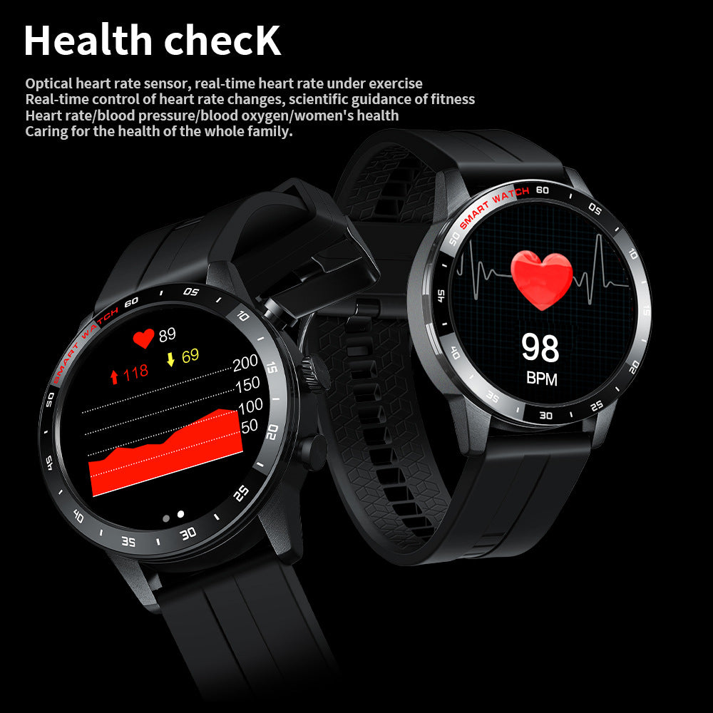 Men's Waterproof Electronic Smartwatch - Round Screen Health Monitor & Heart Rate Tracker