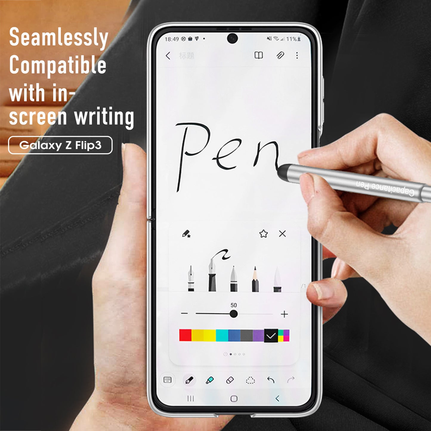 Premium Magnetic Suction Phone Case for Samsung Z Flip 3 - Full Body Folding Screen Cover with Pen Slot & Stylus