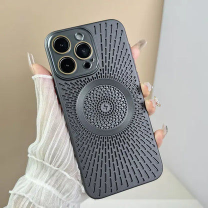 Slim Mesh Vent Cooling MagSafe iPhone Case - Shockproof Heat Dissipation Matte Back Cover