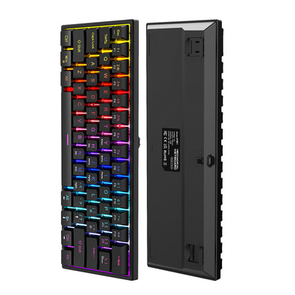 61-Key Mechanical Keyboard with Blue Switch - Mini Portable Wired Detachable Gaming Keyboard for Esports