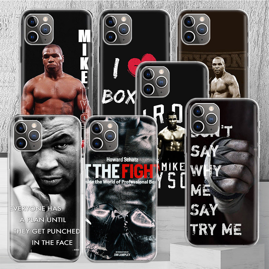 Mike Tyson Boxing Legend Art Graphic Phone Case for iPhone 15 14 13 12 11 Pro Max - Soft TPU Cover