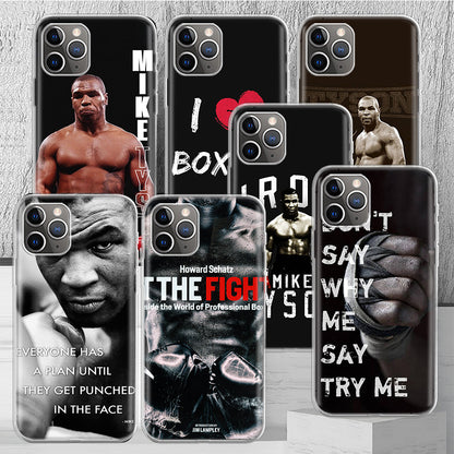 Mike Tyson Boxing Legend Art Graphic Phone Case for iPhone 15 14 13 12 11 Pro Max - Soft TPU Cover